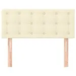 Tăblie de pat, crem, 90x5x78/88 cm, piele ecologică