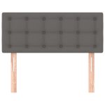 Tăblie de pat, gri, 90x5x78/88 cm, piele ecologică