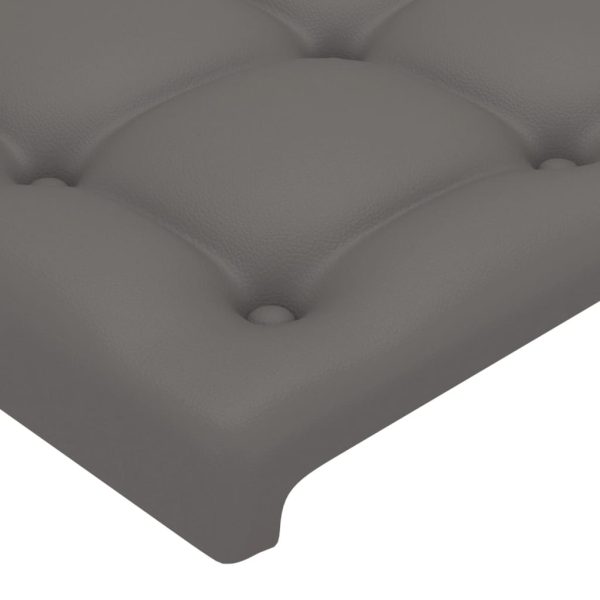 Tăblie de pat, gri, 90x5x78/88 cm, piele ecologică
