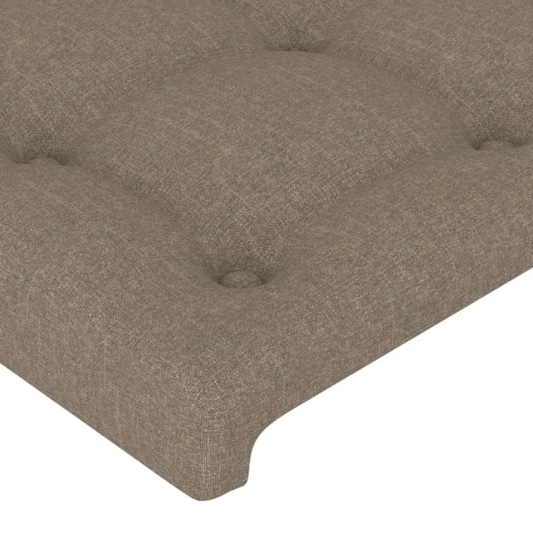 Tăblie de pat, gri taupe, 100x5x78/88 cm, textil