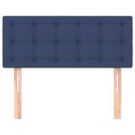 Tăblie de pat, albastru, 100x5x78/88 cm, textil
