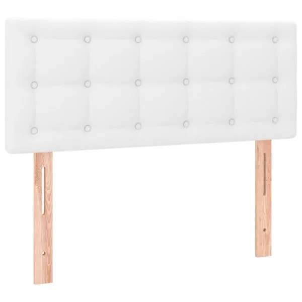 Tăblie de pat, alb, 100x5x78/88 cm, piele ecologică