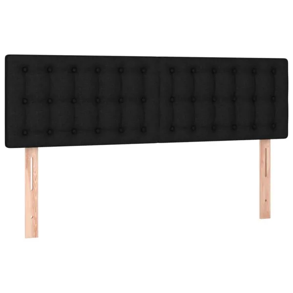 Tăblii de pat, 2 buc., negru, 72x5x78/88 cm, textil