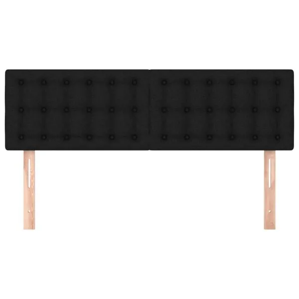 Tăblii de pat, 2 buc., negru, 72x5x78/88 cm, textil