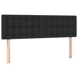 Tăblii de pat, 2 buc., negru, 72x5x78/88 cm, piele ecologică