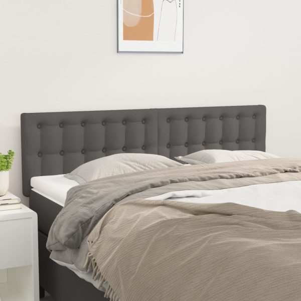 Tăblii de pat, 2 buc., gri, 72x5x78/88 cm, piele ecologică