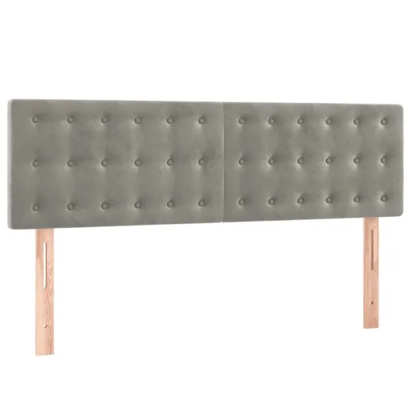 Tăblii de pat, 2 buc., gri deschis, 72x5x78/88 cm, catifea