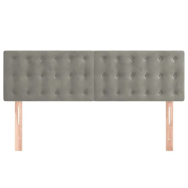 Tăblii de pat, 2 buc., gri deschis, 72x5x78/88 cm, catifea