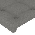 Tăblii de pat, 2 buc, gri închis, 80x5x78/88 cm, textil