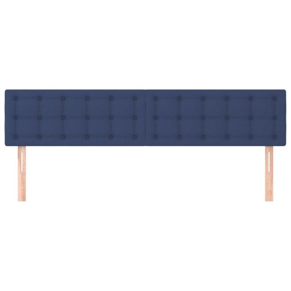 Tăblii de pat, 2 buc, albastru, 80x5x78/88 cm, textil