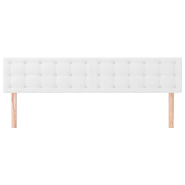 Tăblii de pat, 2 buc, alb, 80x5x78/88 cm, piele ecologică