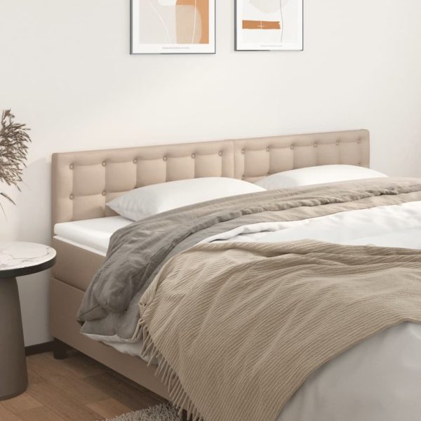 Tăblii de pat 2 buc. cappuccino 80x5x78/88 cm piele ecologică