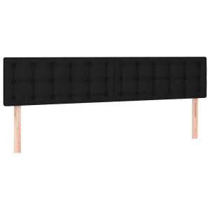 Tăblii de pat, 2 buc, negru, 90x5x78/88 cm, textil