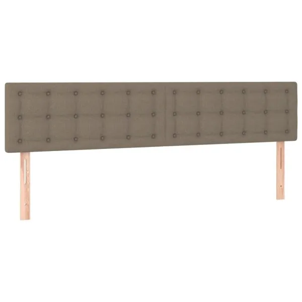 Tăblii de pat, 2 buc, gri taupe, 90x5x78/88 cm, textil