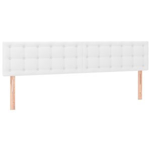 Tăblii de pat, 2 buc, alb, 90x5x78/88 cm, piele ecologică