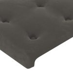 Tăblii de pat, 2 buc, gri închis, 90x5x78/88 cm, catifea