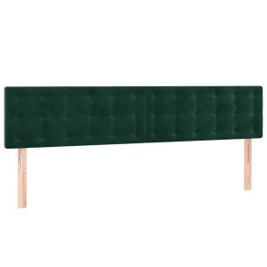 Tăblii de pat, 2 buc, verde închis, 90x5x78/88 cm, catifea