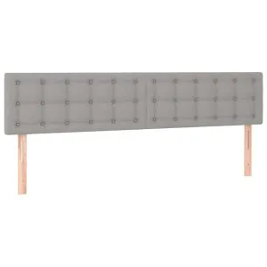 Tăblii de pat, 2 buc, gri deschis, 100x5x78/88 cm, textil