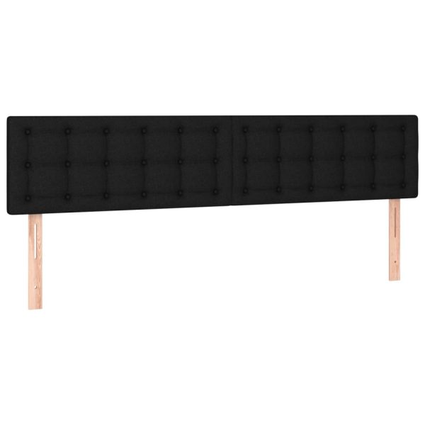 Tăblii de pat, 2 buc, negru, 100x5x78/88 cm, textil