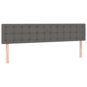 Tăblii de pat, 2 buc, gri, 100x5x78/88 cm, piele ecologică