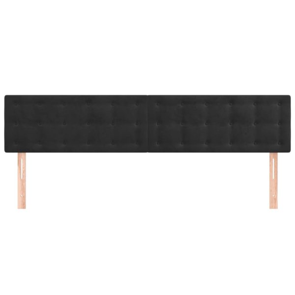 Tăblii de pat, 2 buc, negru, 100x5x78/88 cm, catifea