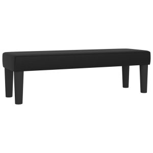 Bancă, negru, 100x30x30 cm, piele ecologică