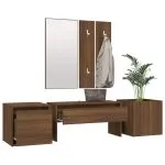 Set de mobilier pentru hol, stejar maro, lemn prelucrat