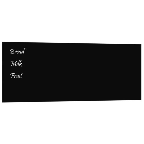 Tablă magnetică de perete neagră 80×30 cm, sticlă securizată