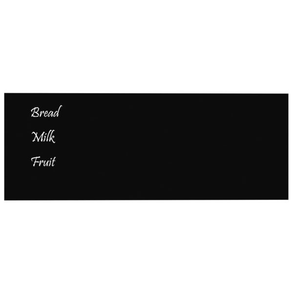 Tablă magnetică de perete neagră 80×30 cm, sticlă securizată