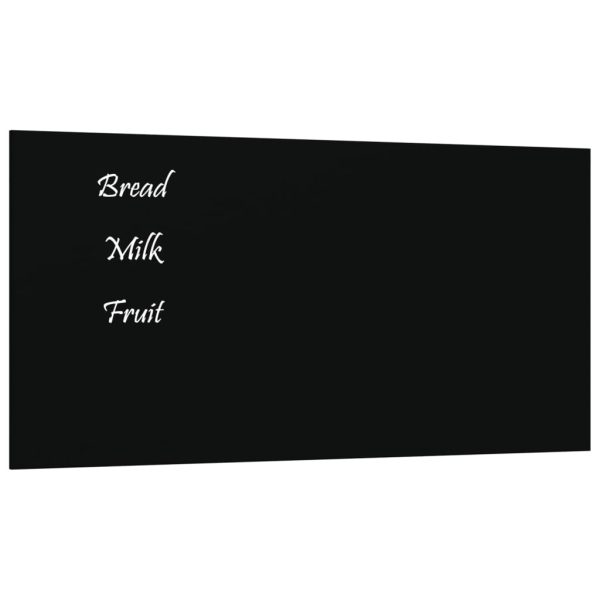 Tablă magnetică de perete neagră 40×20 cm, sticlă securizată