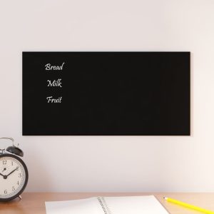 Tablă magnetică de perete neagră 40×20 cm, sticlă securizată