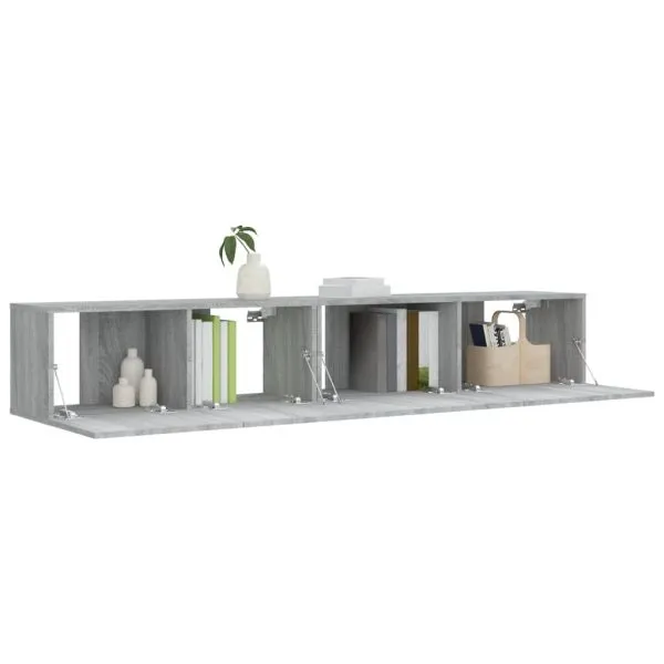Set dulapuri TV, 2 piese, gri sonoma, lemn prelucrat