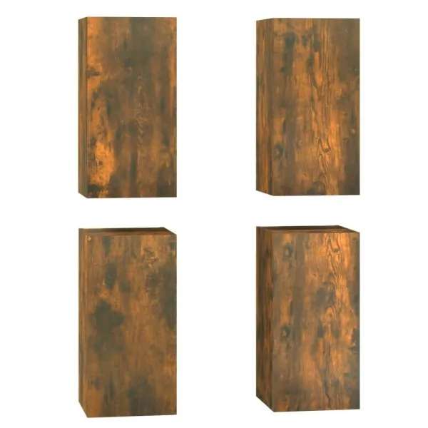 Comode TV, 4 buc., stejar fumuriu, 30,5x30x60 cm lemn prelucrat