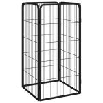 Padoc pentru câini cu 4 panouri, negru, 50×100 cm, oțel
