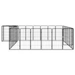 Țarc câini 30 panouri negru 50×100 cm oțel vopsit electrostatic