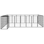 Țarc câini 30 panouri negru 50×100 cm oțel vopsit electrostatic