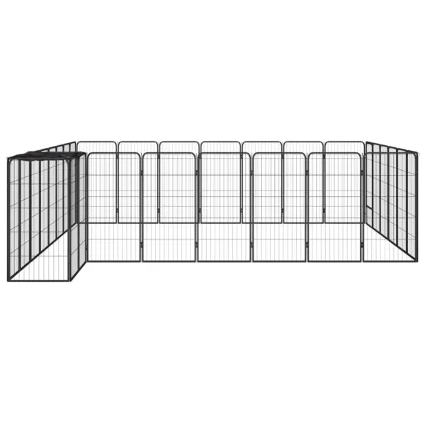 Țarc câini 30 panouri negru 50×100 cm oțel vopsit electrostatic