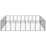 Țarc câini 32 panouri negru 50×100 cm oțel vopsit electrostatic