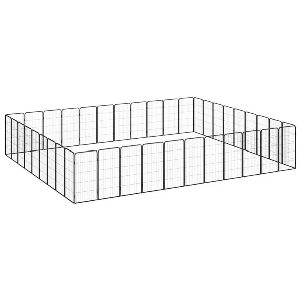 Țarc câini 40 panouri negru 50×100 cm oțel vopsit electrostatic