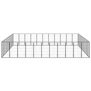 Țarc câini 40 panouri negru 50×100 cm oțel vopsit electrostatic