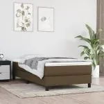 Saltea de pat cu arcuri, maro închis, 80x200x20 cm, textil