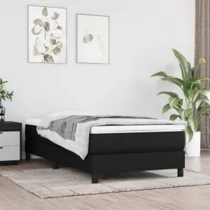 Saltea de pat cu arcuri, negru, 90x190x20 cm, textil