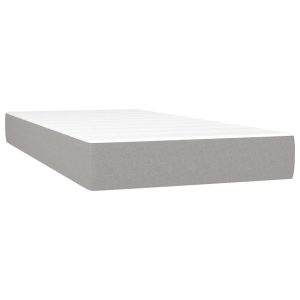 Saltea de pat cu arcuri, gri deschis, 90x200x20 cm, textil