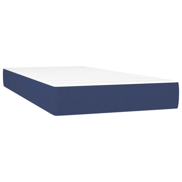 Saltea de pat cu arcuri, albastru, 100x200x20 cm, textil