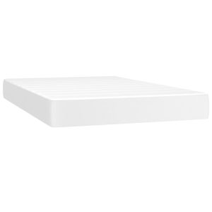 Saltea de pat cu arcuri, alb, 120x200x20 cm, piele ecologică