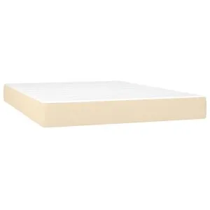 Saltea de pat cu arcuri, crem, 140x190x20 cm, textil
