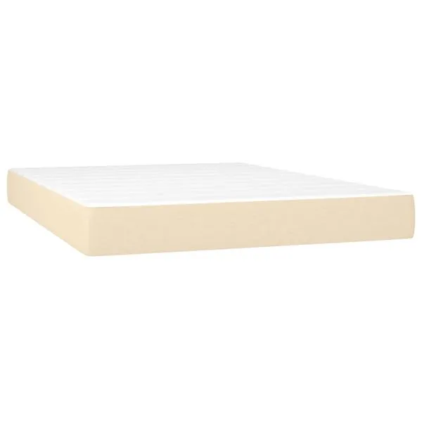 Saltea de pat cu arcuri, crem, 140x190x20 cm, textil