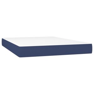 Saltea de pat cu arcuri, albastru, 140x190x20 cm, textil