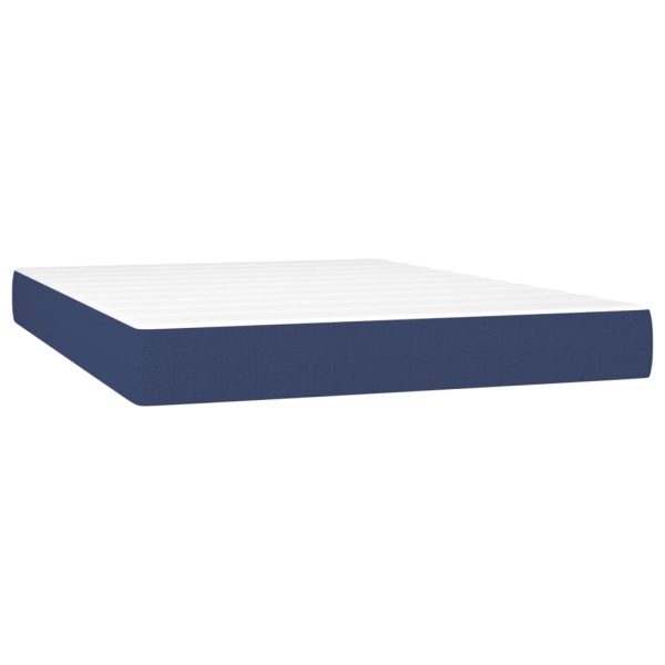 Saltea de pat cu arcuri, albastru, 140x190x20 cm, textil