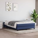 Saltea de pat cu arcuri, albastru, 140x190x20 cm, textil